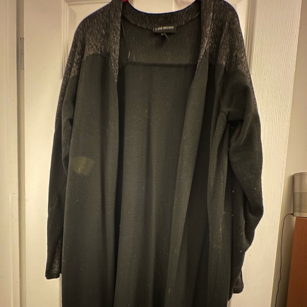 EUC Black Metallic Sweater Coat